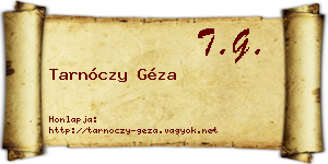 Tarnóczy Géza névjegykártya