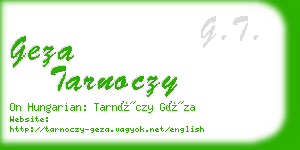 geza tarnoczy business card